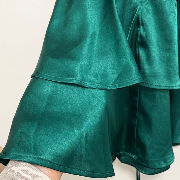 Altar'd State Satin Mini Dress in Deep Green - Picture 8 of 8